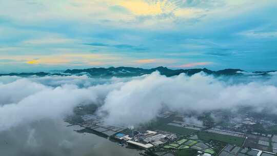 4K 农村 大海 穿云 新农村 天空