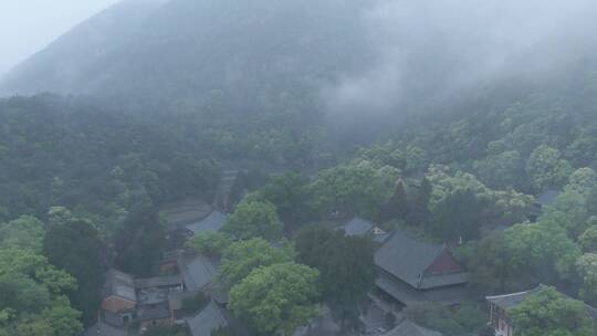 天台山国清寺建筑视频航拍