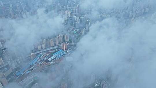 上海平流雾天气航拍