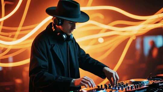 酒吧DJ打碟场景