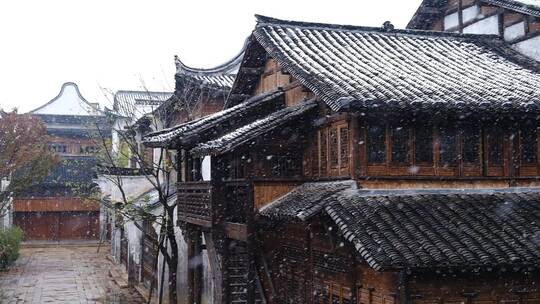 古镇雪景浙江盐官古镇初雪