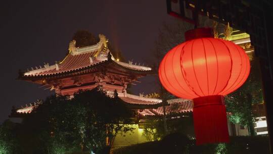 山东枣庄台儿庄古城夜景