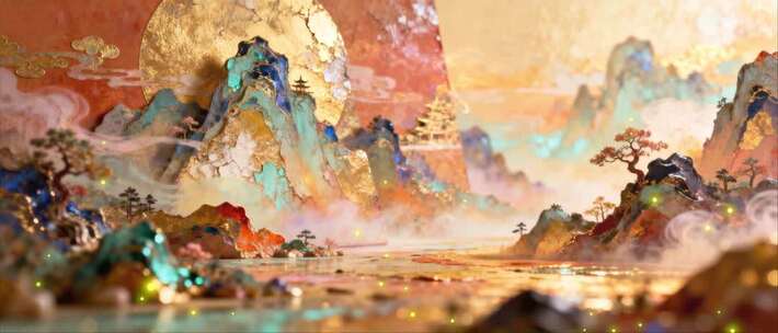 古风山水楼阁场景