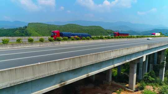 航拍广东高速公路车流 乐广许广