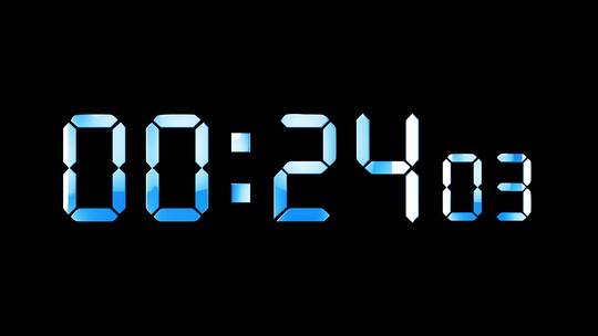 4K蓝色液晶数字顺数20分钟精确毫秒