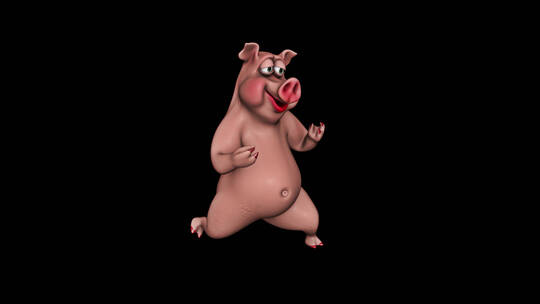 小猪跳舞的卡通动画