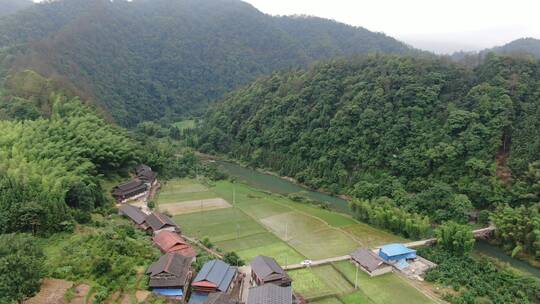 航拍农耕乡村自然风光