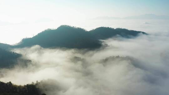 江南群山山峰云海晨曦航拍