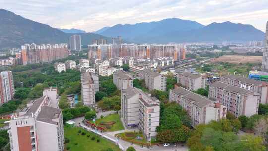 福州福建江夏学院大学城校区航拍校园风景风