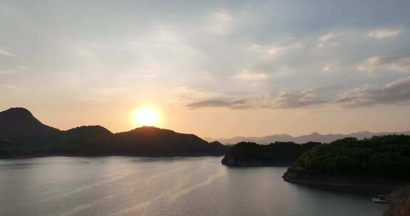 金海湖碧波岛旅游度假区风景景色航拍