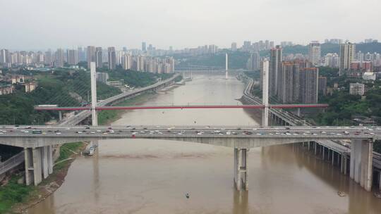 4K重庆高家花园轨道桥地铁过桥航拍素材视频素材模板下载