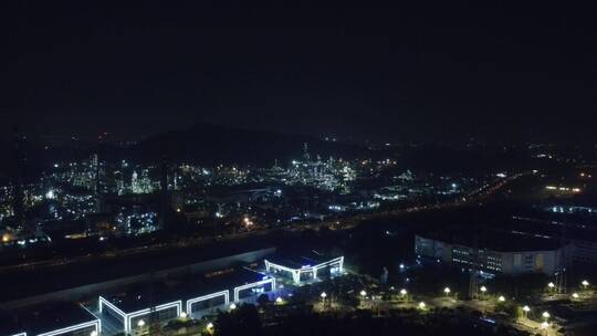 广州市城市建筑风光夜景航拍