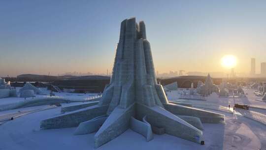 哈尔滨冰雪大世界航拍