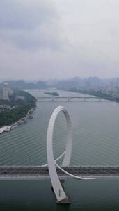 航拍广西柳州白沙大桥