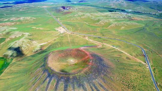 中国内蒙古乌兰察布乌兰哈达火山航拍