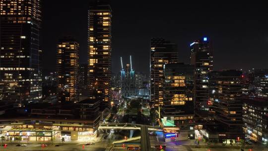 深圳南山区深圳湾夜景航拍