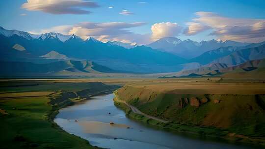 新疆山川河流草原风光