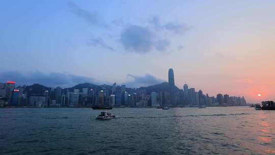 香港尖沙咀黄昏的风景