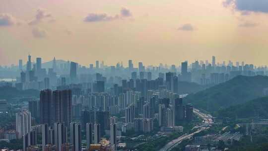 航拍深圳港珠澳大湾区CBD都市摩天大楼