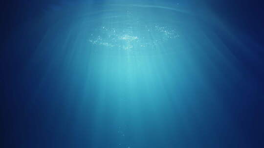 水下光线穿过深蓝色的海浪视频素材模板下载