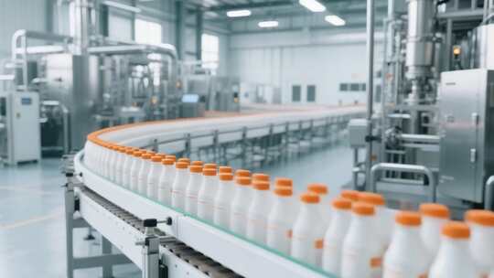 工厂流水线生产瓶装产品