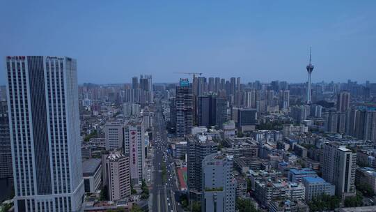 横移路口车流高楼大厦居民楼片区.