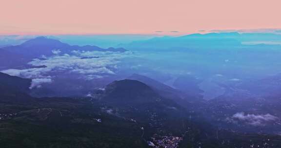 云南自然风光大山山上景观高山峡谷