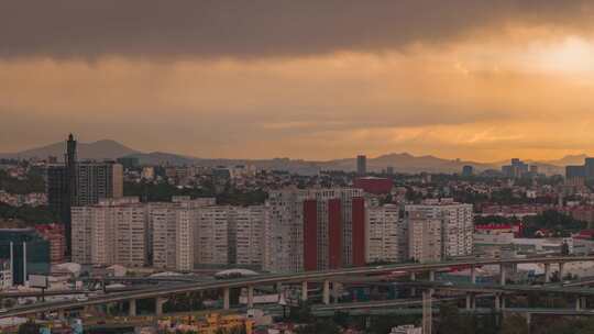 墨西哥城，城市景观，建筑物，交通