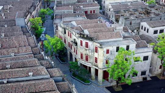 广东江门开平赤坎古镇旅游景区航拍