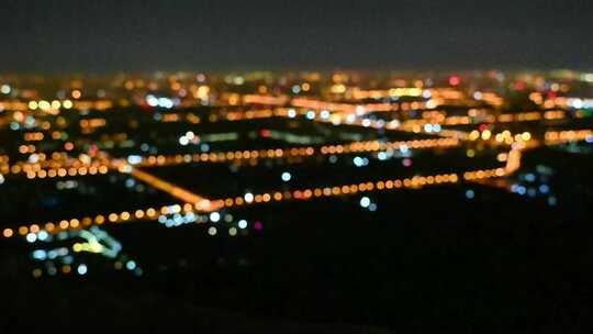 北京秋分全城夜景鸟瞰全景  4K光斑