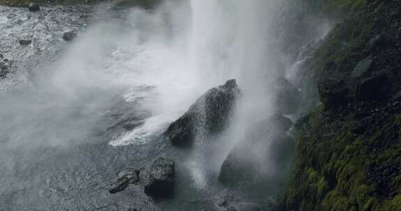 瀑布，峡谷，Kvernufoss，瀑布