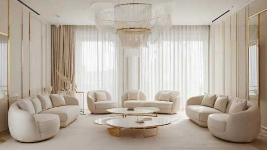 现代简约风格客厅室内场景