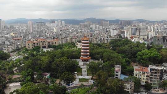 广西东兴市城市风光航拍