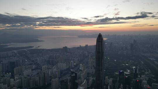 深圳福田夕阳夜景