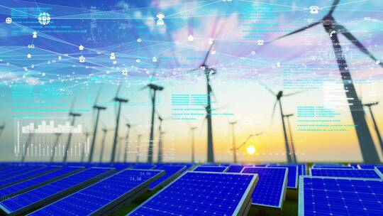 【原创】智能电网-碳中和-风能太阳能发电视频素材模板下载