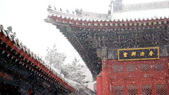 大雪古建筑唯美雪景