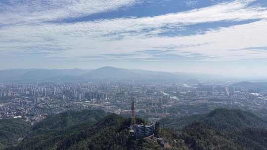 航拍湖南怀化城市大景