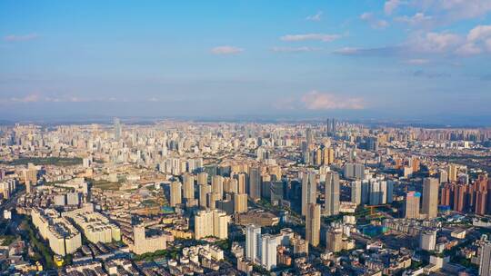 昆明高新科技广场楼顶航拍昆明城市全景