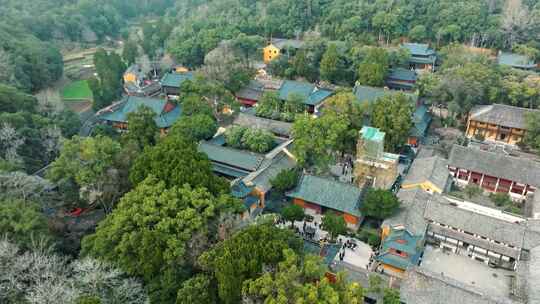 浙江台州国清寺天台山寺庙航拍