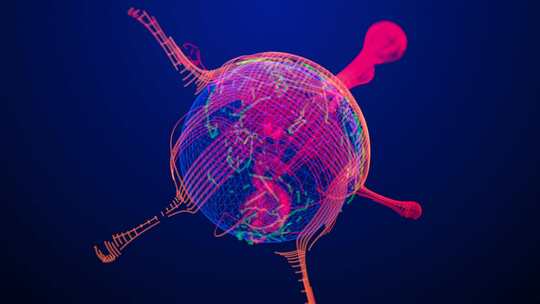 3D渲染抽象病毒模型