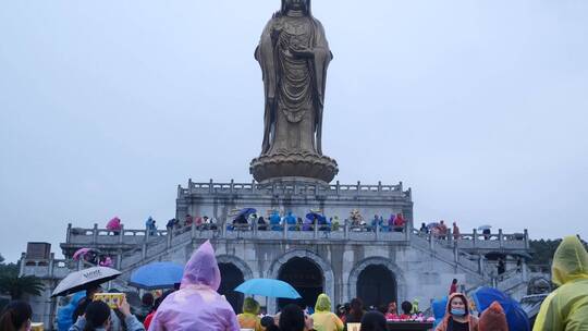 浙江普陀山南海观音实拍视频