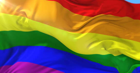 彩虹同性恋旗帜挥舞，循环