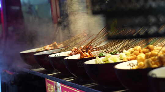 夜市 美食 特写 小吃 夜宵 小吃街