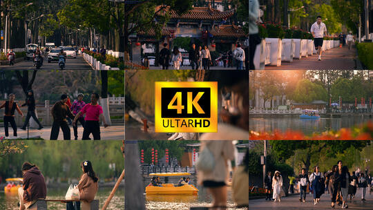 【4K】昆明翠湖公园 散步休闲 慢生活高清在线视频素材下载