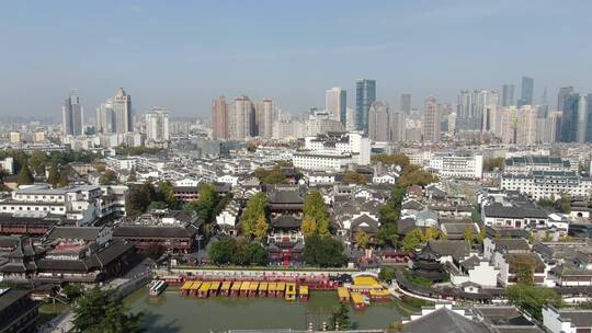 城市航拍江苏南京夫子庙5A景区