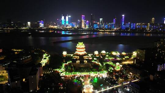 江西南昌城市风光地标建筑航拍