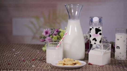蛋白质牛奶奶制品视频素材模板下载