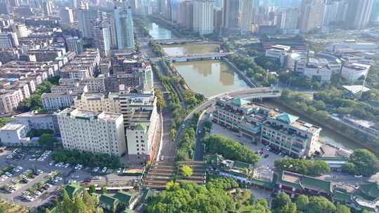 江西南昌航拍街道街景东湖区城市风景风光素