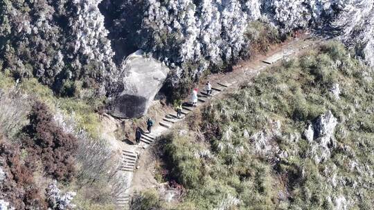 湖南衡阳南岳衡山祝融峰雾凇航拍