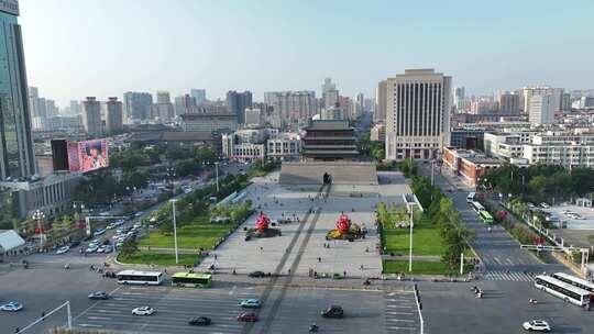 太原五一广场交通及建筑全景